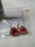 Pinkish red earrings